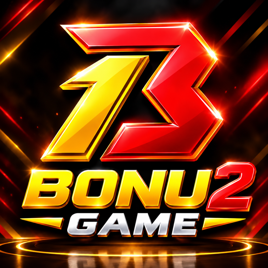 Bonu2 Game logo with a red and gold 3D design